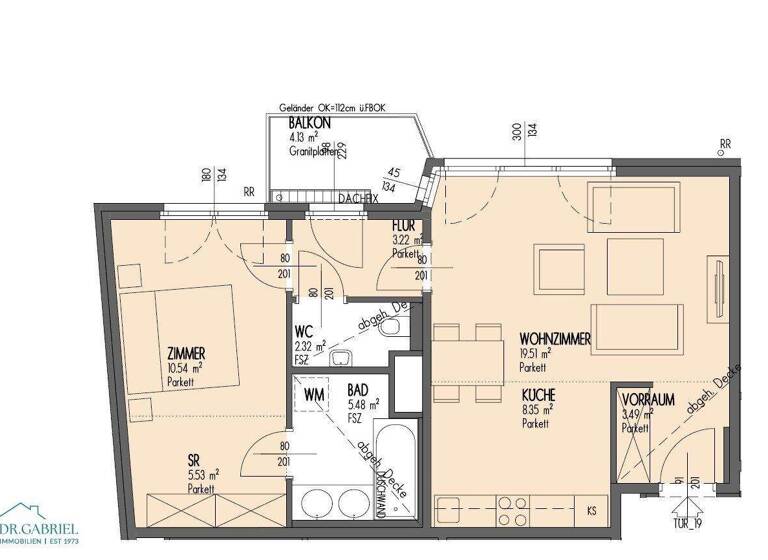 Wohnung zur Miete 1.298 € 2 Zimmer 58,4 m² 5. Geschoss Wien 1060