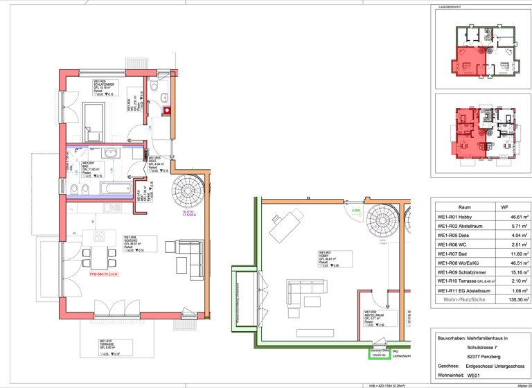 Terrassenwohnung zur Miete 2.150 € 3 Zimmer 132 m² frei ab sofort Schulstraße 7 Penzberg 82377