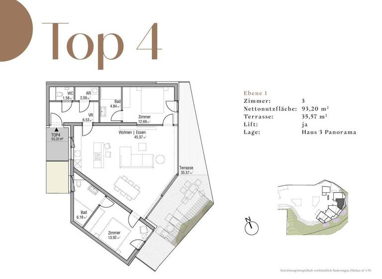 Wohnung zum Kauf - Erstbezug 800.000 € 3 Zimmer 93,2 m² EG Tibitsch St. Martin am Techelsberg 9212