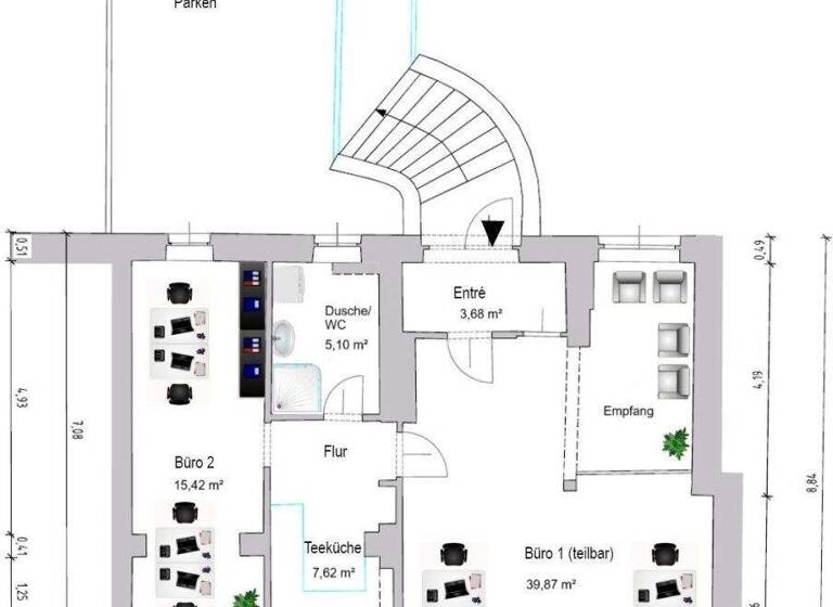 Büro zur Miete 9,78 € 2 Zimmer Salzburg 5020