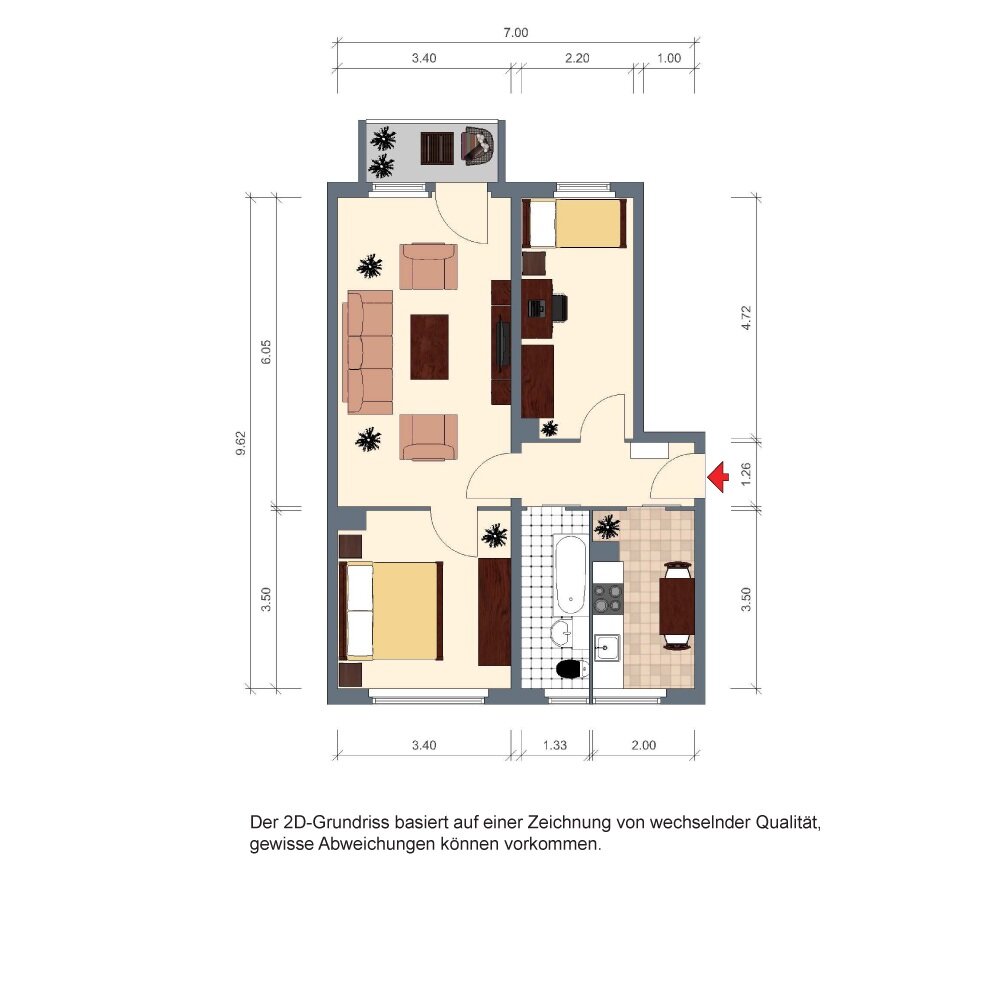 Wohnung zur Miete 299 € 3 Zimmer 58,3 m² 4. Geschoss Unnaer Straße 46 Döbeln Döbeln 04720