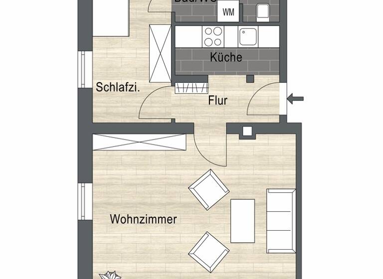 Wohnung zum Kauf 209.000 € 2 Zimmer 48 m² Altstadt Würzburg 97080