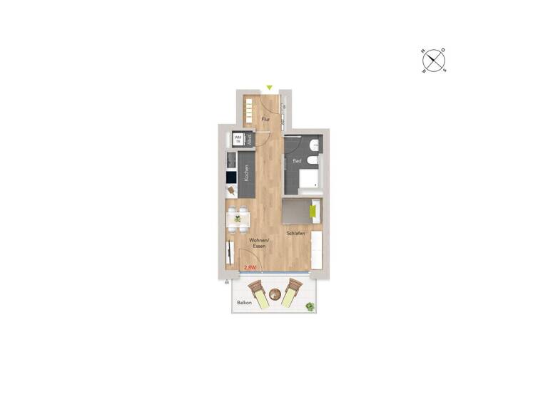 Wohnung zum Kauf provisionsfrei 290.000 € 1,5 Zimmer 39 m²<br/>Wohnfläche 2.<br/>Geschoss Offnadinger Straße 4 Kirchhofen Ehrenkirchen 79238