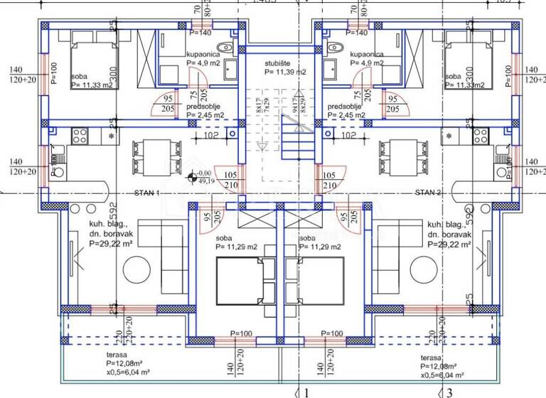 Wohnung zum Kauf 225.000 € 3 Zimmer 81 m² Rovanjska, Jasenice Jasenice
