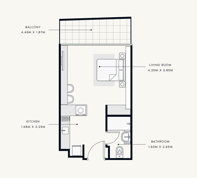 Studio zum Kauf 997.439 € 65,1 m²<br/>Wohnfläche Meydan One Street 1904 Dubai 00000