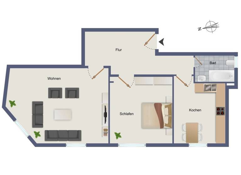 Wohnung zur Miete 990 € 2 Zimmer 65 m² EG frei ab 01.05.2026 Roonstr. 10 Gießen 35390