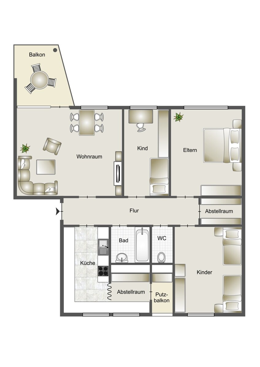 Wohnung zum Kauf 290.000 € 4 Zimmer 101,5 m²<br/>Wohnfläche 2.<br/>Geschoss Weststadt Ravensburg 88213