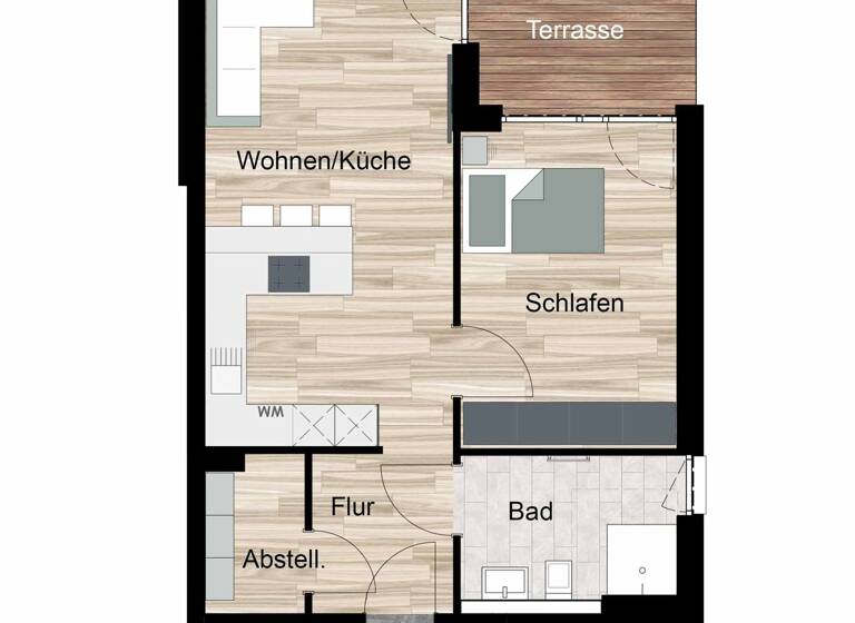 Terrassenwohnung zum Kauf - Erstbezug provisionsfrei 207.000 € 2 Zimmer 55,9 m² EG frei ab sofort Am Schüßler Ronshausen 36217