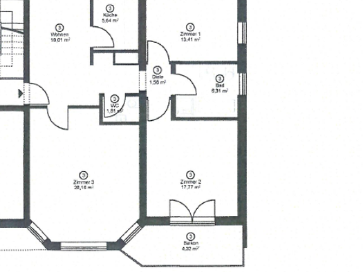 Wohnung zur Miete 790 € 3,5 Zimmer 96 m² Geschoss 1/3 frei ab 01.06.2026 Bad Staffelstein 96231