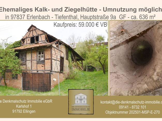 Haus zum Kauf 59.000 € 4 Zimmer 149 m² 636 m² Grundstück Hauptstraße 9 a Tiefenthal Erlenbach b.Marktheidenfeld 97837