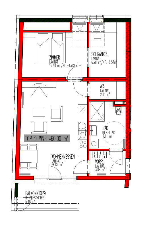 Wohnung zur Miete 655 € 60 m²<br/>Wohnfläche Hauptplatz 10/9 Ziersdorf 3710