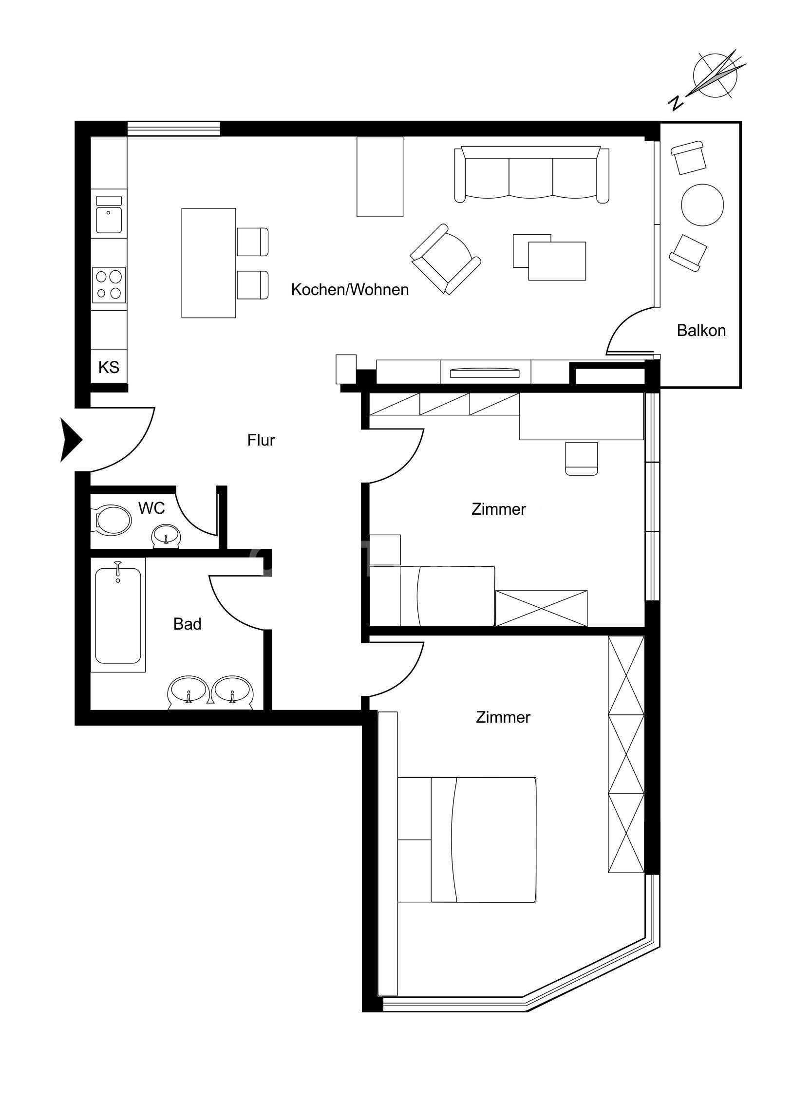 Wohnung zur Miete 2.390 € 3 Zimmer 105 m²<br/>Wohnfläche 1.<br/>Geschoss Westend - Süd Frankfurt am Main 60325