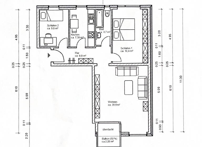 Wohnung zum Kauf provisionsfrei 324.000 € 3 Zimmer 76 m² Jevenstedter Straße 55 Lurup Hamburg 22547