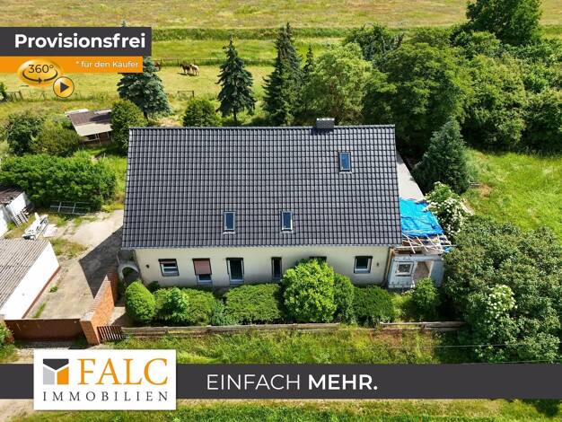 Einfamilienhaus zum Kauf provisionsfrei 349.000 € 6 Zimmer 220,9 m² 2.179 m² Grundstück Am Kanal 9 Lietzow Nauen 14641