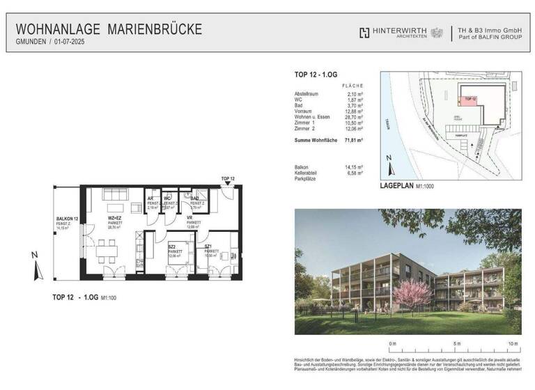 Wohnung zum Kauf - Erstbezug 590.000 € 3 Zimmer 71,8 m² Gmunden 4810