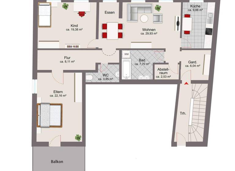 Wohnung zur Miete 1.040 € 4 Zimmer 117 m² frei ab 15.05.2026 Untergriesbach 94107