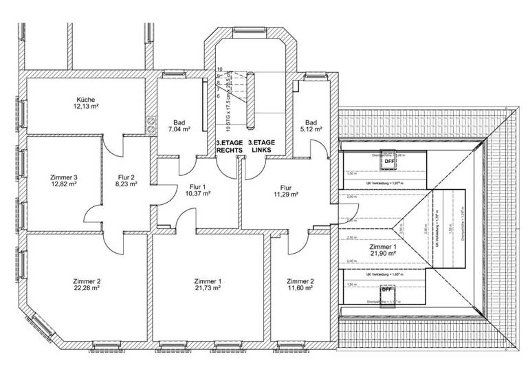 Wohnung zur Miete 605 € 3 Zimmer 94,6 m² 3. Geschoss frei ab 01.11.2026 Altenburg 04600