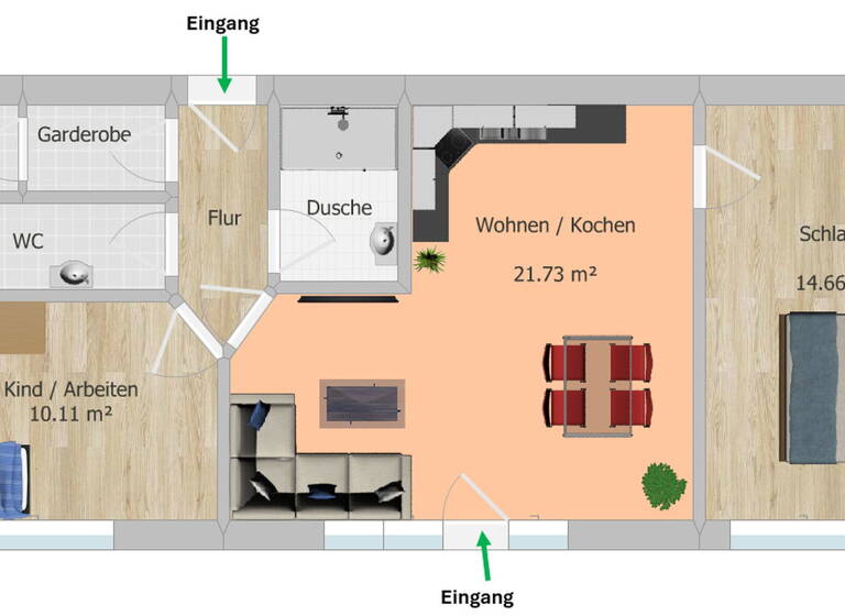 Wohnung zum Kauf provisionsfrei 132.000 € 3 Zimmer 58,8 m²<br/>Wohnfläche EG<br/>Geschoss Löbtau-Süd Dresden 01159
