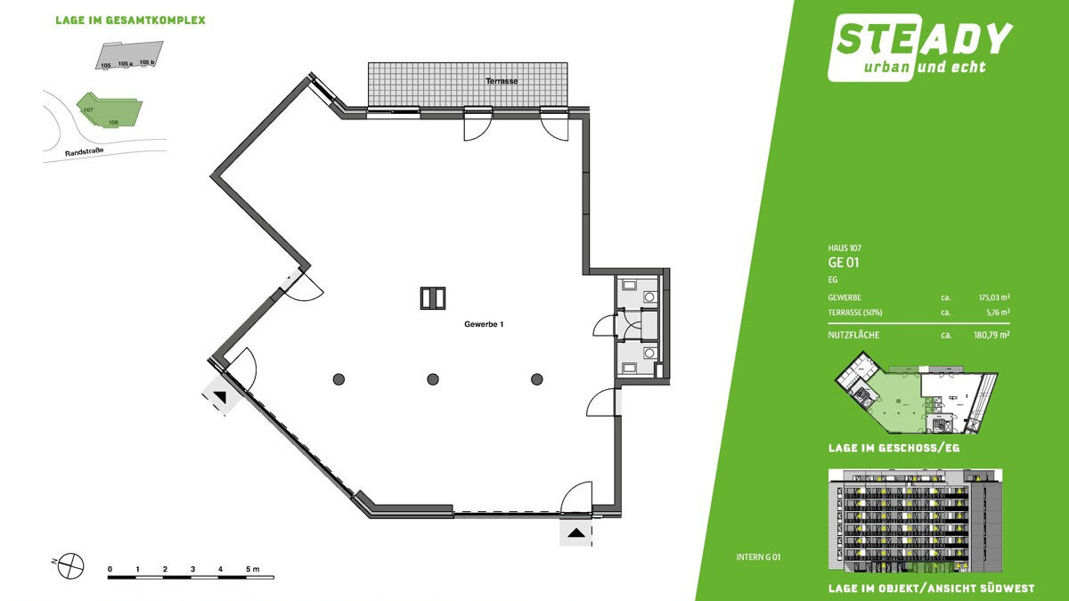 Bürofläche zum Kauf provisionsfrei 798.000 € 1 Zimmer 175 m²<br/>Bürofläche Randstraße 107/107 a Stellingen Hamburg-Stellingen 22525