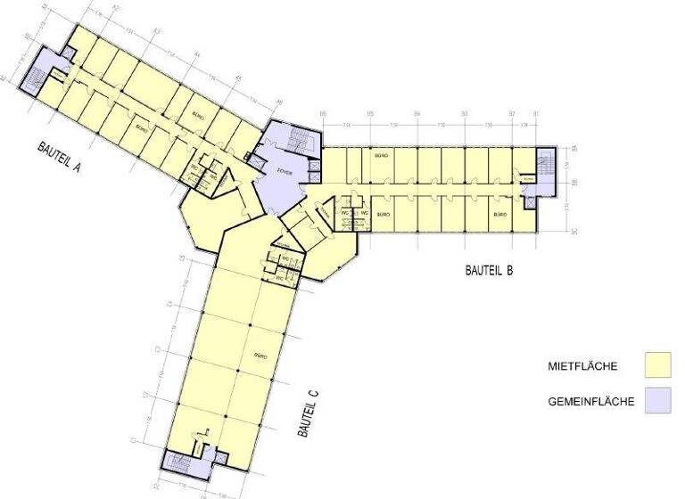 Bürofläche zur Miete provisionsfrei 555 m² Bürofläche teilbar ab 103 m² Hammfeld Neuss 41460