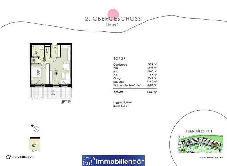 Wohnung zum Kauf - Erstbezug 275.500 € 2 Zimmer 55,6 m² 2. Geschoss Kienzlstraße 5 Bad Schallerbach 4701