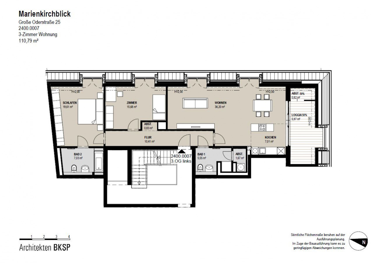 Wohnung zur Miete 1.777 € 3 Zimmer 110,8 m²<br/>Wohnfläche 3.<br/>Geschoss 01.01.2025<br/>Verfügbarkeit Große Oderstraße 25 Oderpromenade Frankfurt (Oder) 15230