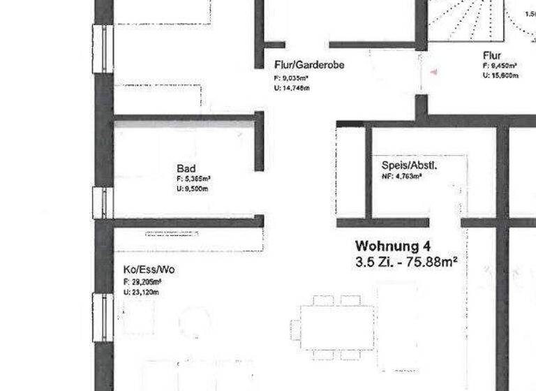 Wohnung zur Miete 830 € 3,5 Zimmer 75 m² 1. Geschoss Ostdorf Balingen 72336