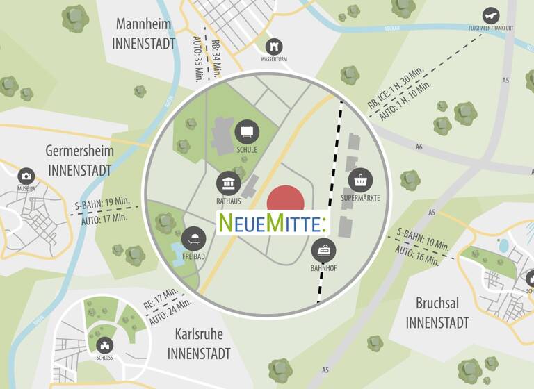 Studio zum Kauf - Erstbezug provisionsfrei 350.900 € 3 Zimmer 85 m² 2. Geschoss Eichendorffstraße 2-5 Graben Graben-Neudorf 76676