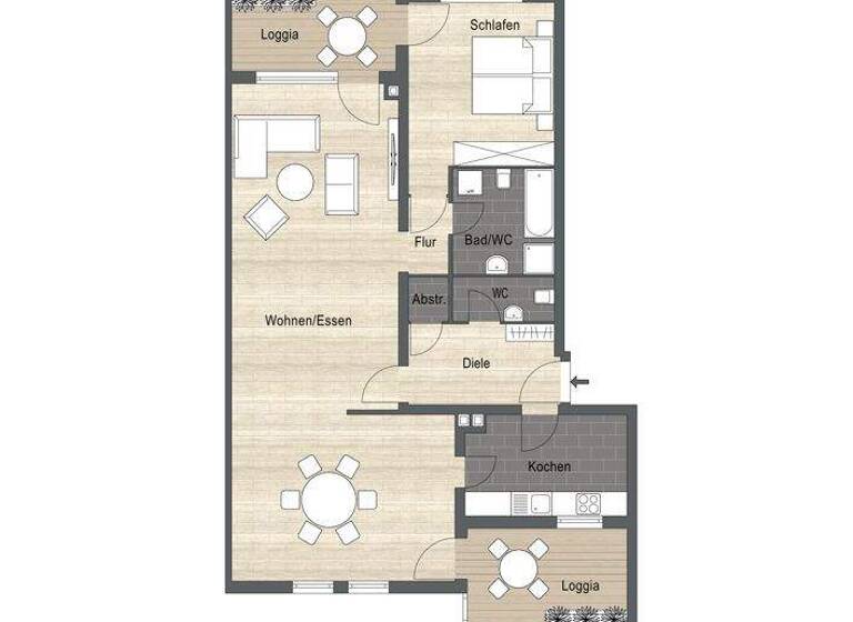 Wohnung zum Kauf 320.000 € 2 Zimmer 98 m² 2. Geschoss Frauenland Würzburg 97074