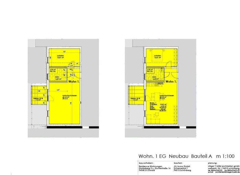 Wohnung zur Miete - Erstbezug 598 € 2 Zimmer 66,5 m² 3 Geschosse frei ab sofort Klosterberg 2 Sankt Oswald Sankt Oswald-Riedlhütte 94568