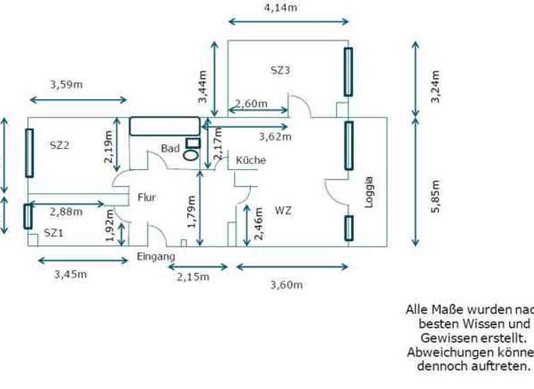 Wohnung zur Miete 651 € 4 Zimmer 73,2 m² 1. Geschoss frei ab 29.04.2026 Richard-Zimmermann-Str. 1 Lobeda Jena 07747