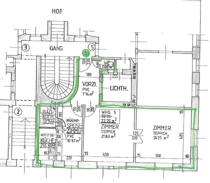 Wohnung zur Miete 651 € 2 Zimmer 70,2 m²<br/>Wohnfläche Wien 1120