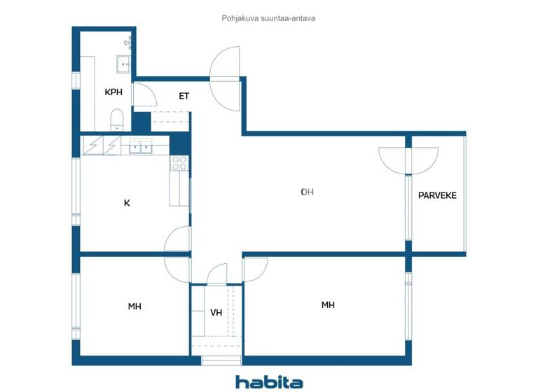 Wohnung zum Kauf 149.000 € 3 Zimmer 77 m² 2. Geschoss Vanha Hämeentie 110 Turku 20540