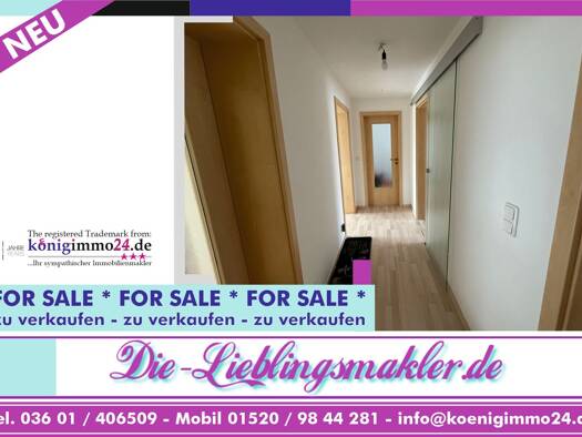 Wohnung zum Kauf 59.900 € 3 Zimmer 62 m² 1. Geschoss Höngeda Mühlhausen/Thüringen 99998