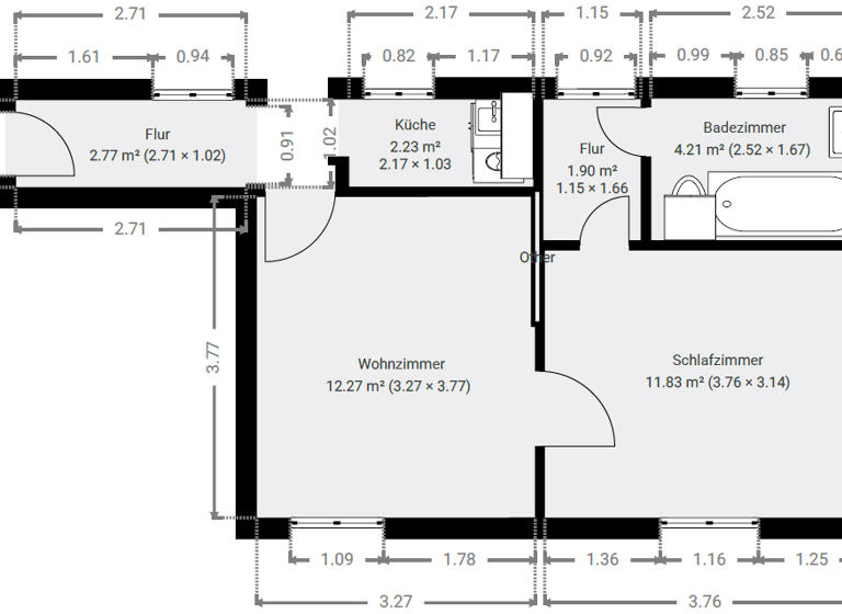 Wohnung zur Miete 530 € 2 Zimmer 35,3 m² 3 Geschosse frei ab sofort Wiesbaden 65183