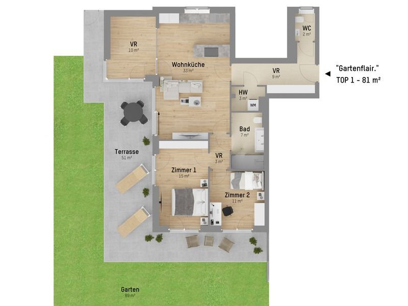 Terrassenwohnung zur Miete 2.990 € 3 Zimmer 105 m²<br/>Wohnfläche ab sofort<br/>Verfügbarkeit Wien(Stadt) 1220