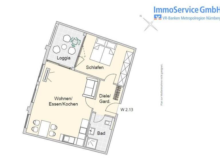 Wohnung zum Kauf provisionsfrei 369.828 € 2 Zimmer 59,9 m²<br/>Wohnfläche 2.<br/>Geschoss Merianstr. 32 + 32a Schoppershof Nürnberg 90409
