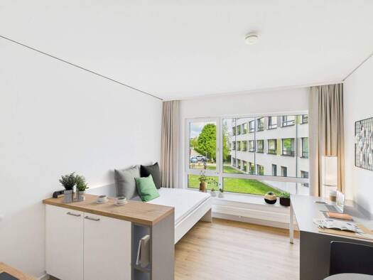 Wohnung zur Miete 757 € 1 Zimmer 21,6 m² 1. Geschoss frei ab 01.10.2026 Altenhöferallee 30 Kalbach-Riedberg Kalbach-Riedberg 60438