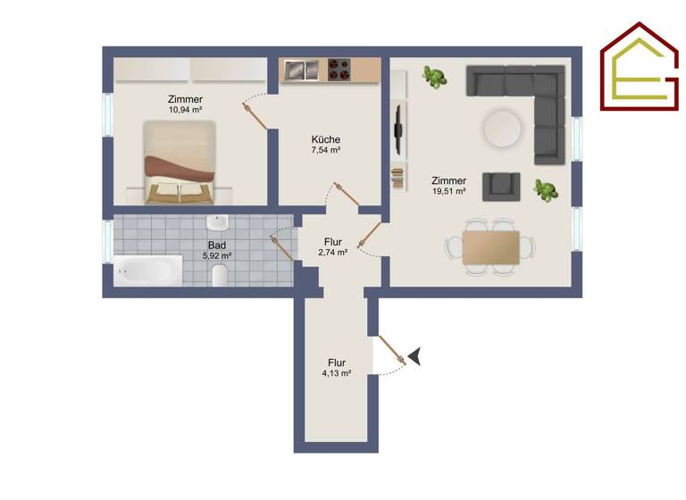 Wohnung zum Kauf provisionsfrei 54.000 € 2 Zimmer 50,8 m² Grambow 17322