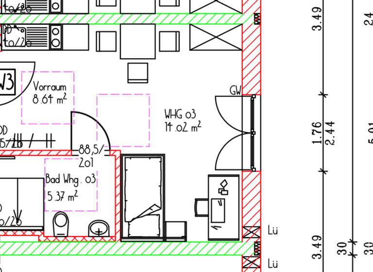 Studio zum Kauf - Erstbezug 168.000 € 1 Zimmer 28 m² 1. Geschoss Innstadt Passau 94032
