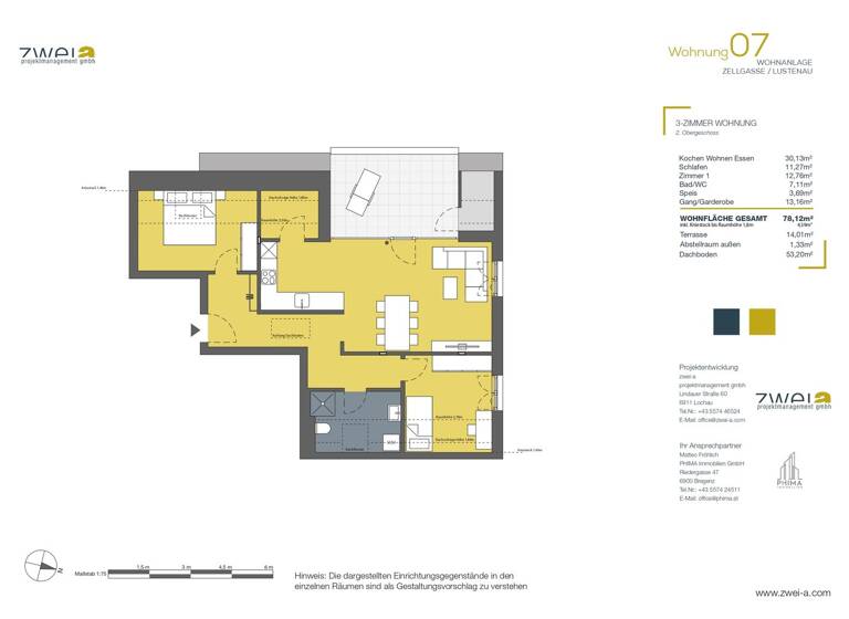 Wohnung zum Kauf - Erstbezug 579.000 € 3 Zimmer 78,1 m² Zellgasse 12 Lustenau 6890