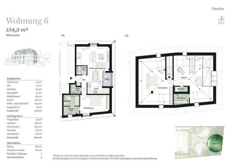 Maisonette zum Kauf - Erstbezug 2.135.000 € 4 Zimmer 154,3 m² 2. Geschoss Baron-Voght-Straße 140 Othmarschen Hamburg 22607