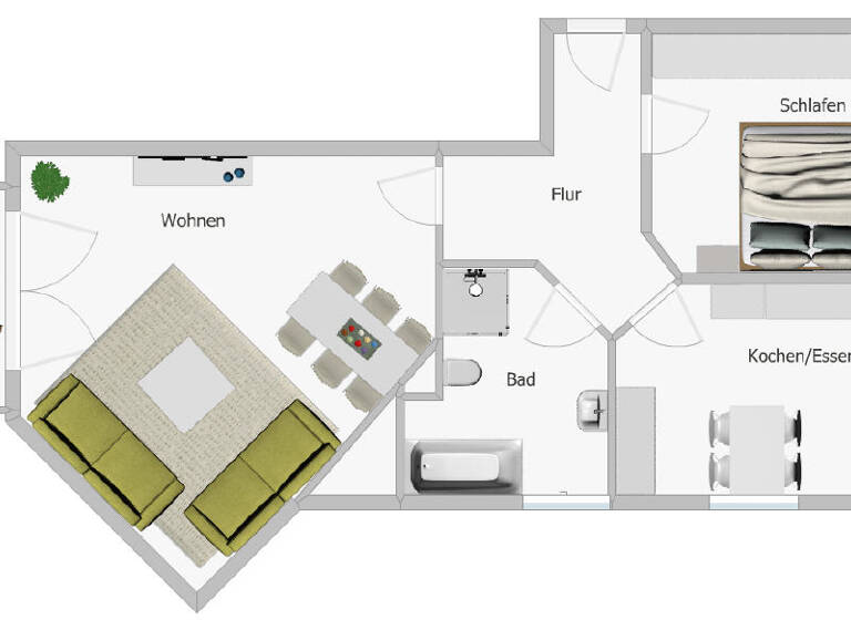 Wohnung zum Kauf 259.000 € 2 Zimmer 59 m² 1. Geschoss Geisenhausen 84144
