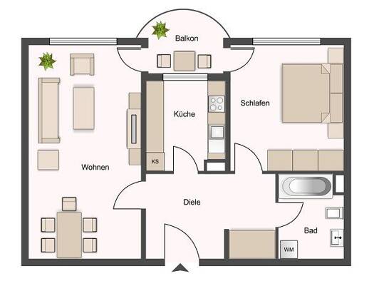 Wohnung zur Miete 579 € 2 Zimmer 59,4 m² 2. Geschoss frei ab 01.09.2026 Carl-Bantzer-Straße 34 Altenbauna Baunatal 34225