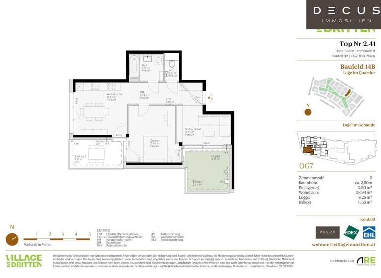 Wohnung zum Kauf - Erstbezug 467.000 € 3 Zimmer 58,9 m² 7. Geschoss Wien 1030