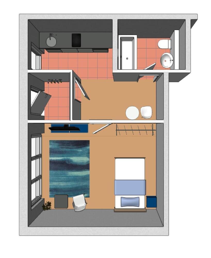 Wohnung zur Miete Wohnen auf Zeit 990 € 1 Zimmer 33 m²<br/>Wohnfläche 01.04.2025<br/>Verfügbarkeit Oberrad Frankfurt 60599