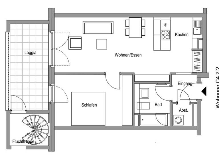 Wohnung zur Miete 1.083 € 2 Zimmer 60,6 m²<br/>Wohnfläche 2.<br/>Geschoss 01.07.2025<br/>Verfügbarkeit Wim-Duisenberg-Platz 2 Ostend Frankfurt-Ostend 60314