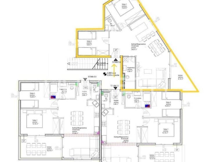 Wohnung zum Kauf 213.000 € 3 Zimmer 76 m² Okrug