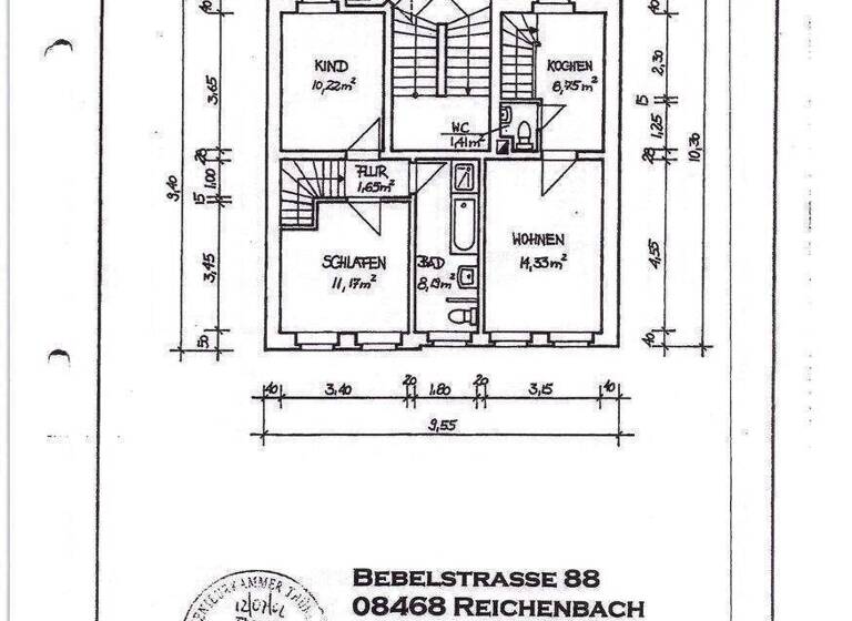 Wohnung zur Miete 330 € 3 Zimmer 61 m² Bebelstraße 88 Reichenbach 08468