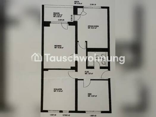 Wohnung zur Miete Tauschwohnung 1.120 € 3 Zimmer 82 m² Lindenthal Lindenthal 50931